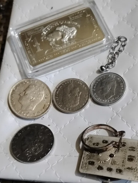 Silver Ounce Bar Brilliant Plated Silver Billion&1940'sGerber Case& Band+++