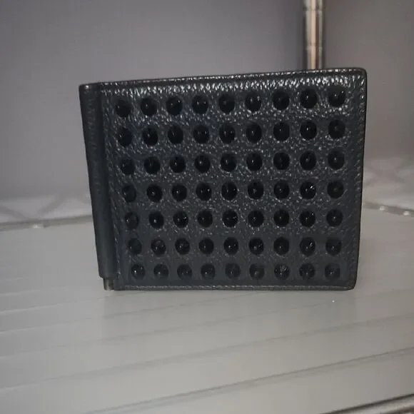 Louboutin Limited Edition Studded Bifold Wallet with Money Clip