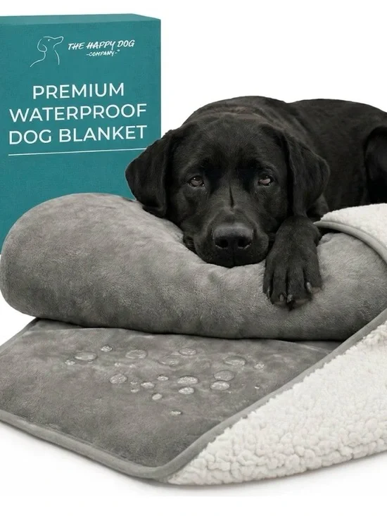 Gray Waterproof Dog Blanket - Premium Cozy Pet Throw