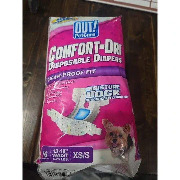 OUT! Petcare Disposable Dog‎ Diapers for Female Dogs, Dog Heat Diapers 16 Count