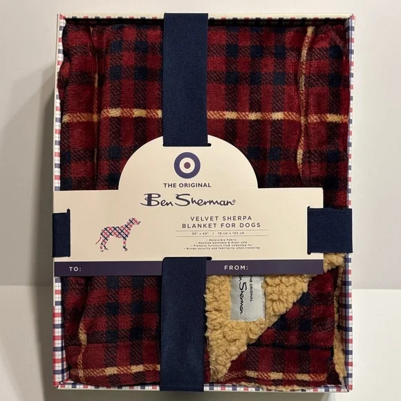 Ben Sherman Velvet Sherpa Banket for Dogs