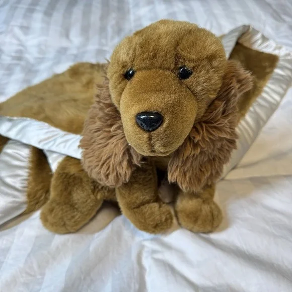 My Banky KIRBY Cocker Spaniel Lovey Puppy Dog Baby Security Blanket Satin Trim