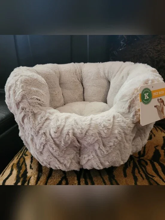 Pet Nesting Bed Dog Or Cat Creamy Grey Xs Sm Pet New!