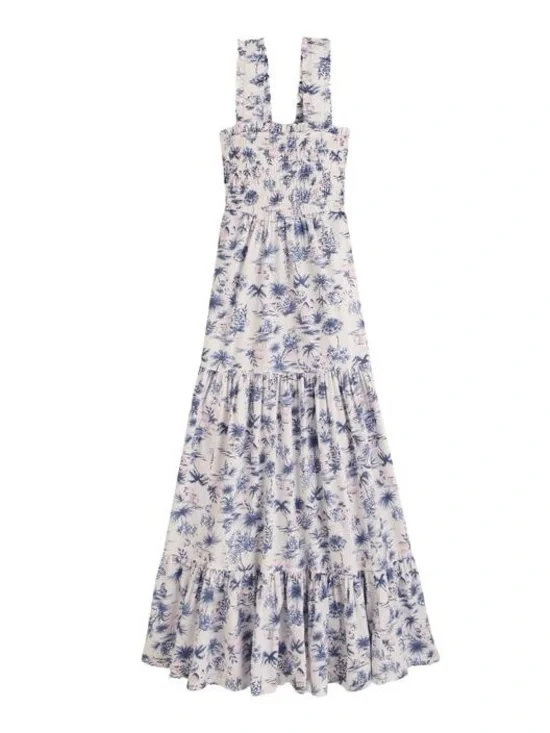 Abercrombie & Fitch Tiered Smocked Maxi Dress
