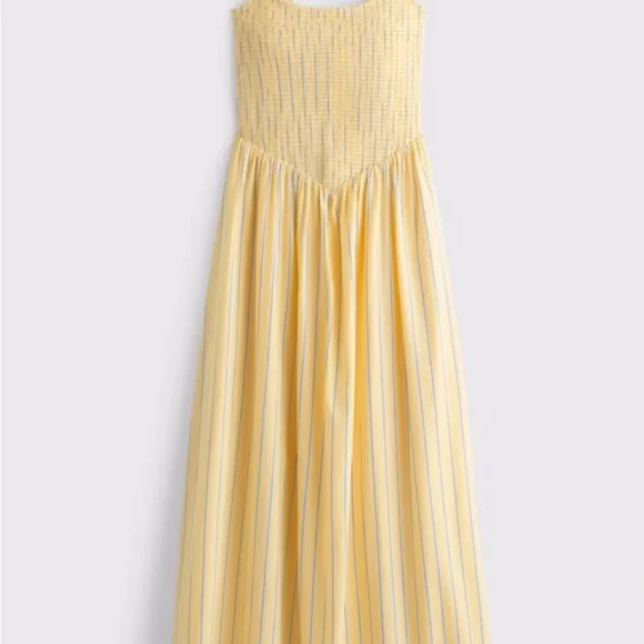 Abercrombie & Fitch Yellow Striped Maxi Dress
