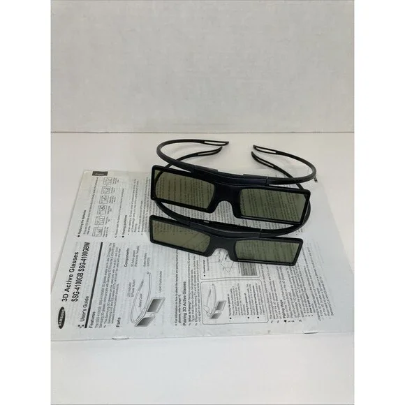 Samsung 3D Active Glasses Model SSG-4100GB Lot of 2 Pairs Smart TV Home Use