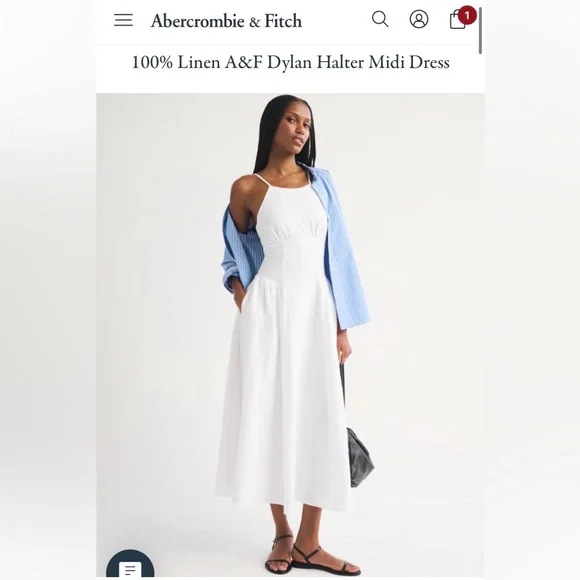 Abercrombie & Fitch White Maxi Dress with Spaghetti Straps