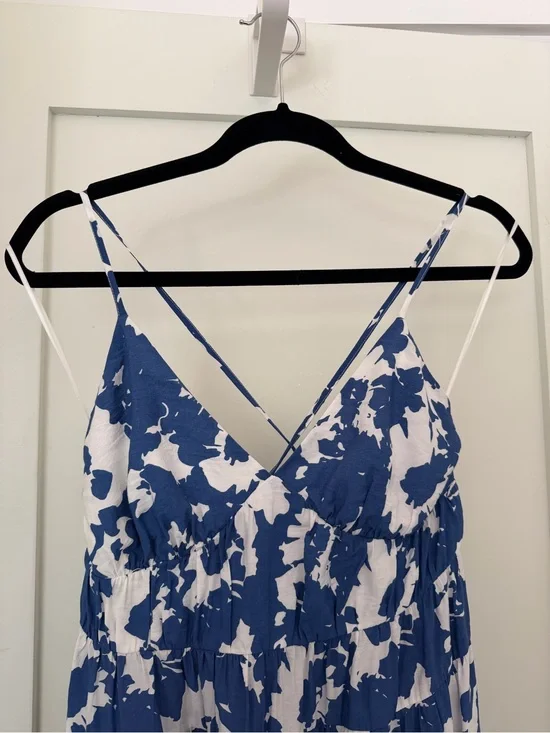 Abercrombie & Fitch Blue and White Floral Maxi Dress