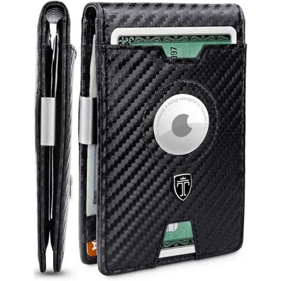 TRAVANDO AirTag* Wallet Mens Wallet with Money Clip Air Tag Wallet Card Holder