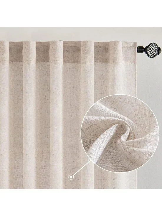 Natural White Linen Curtains 84