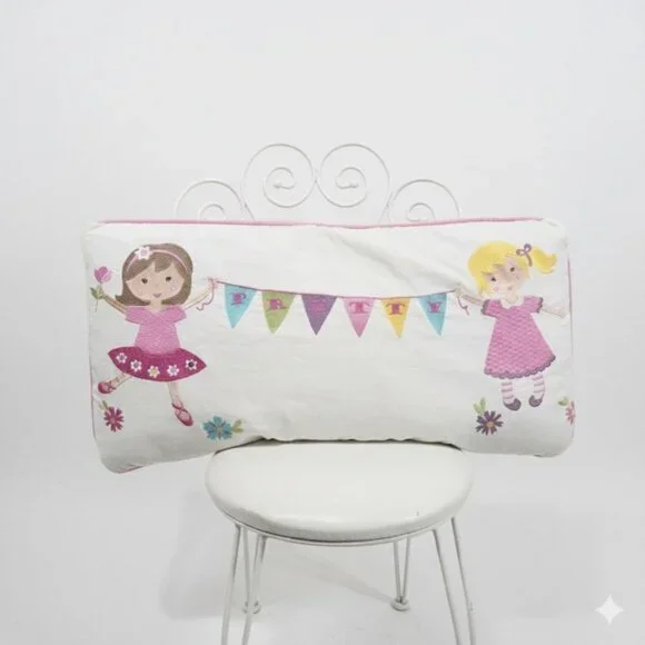 Vintage Cynthia Rowley Kids Embroidered Ballerina Pillow Decorative 