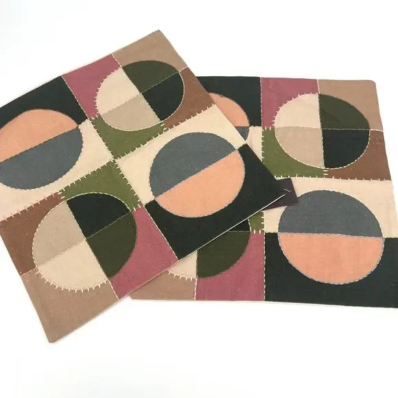 2 Justina Blakeney X Loloi Bauhaus inspired geometric woven throw pillow cover