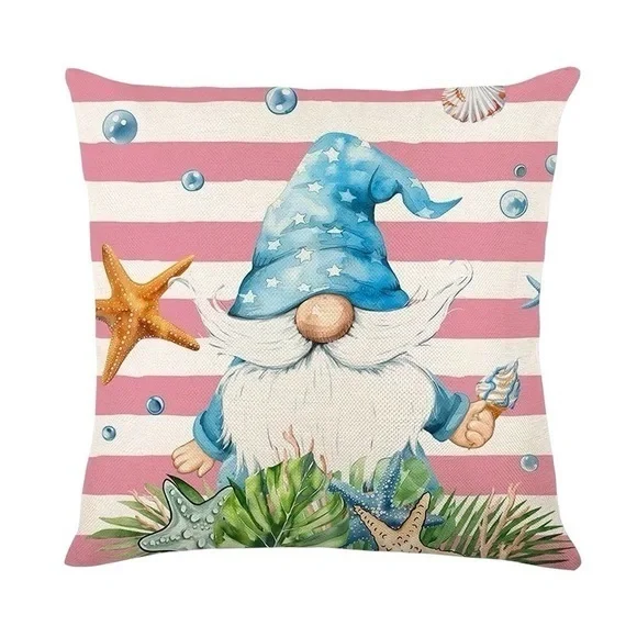 NWT! Coastal Gnome Holiday Throw Pillow
