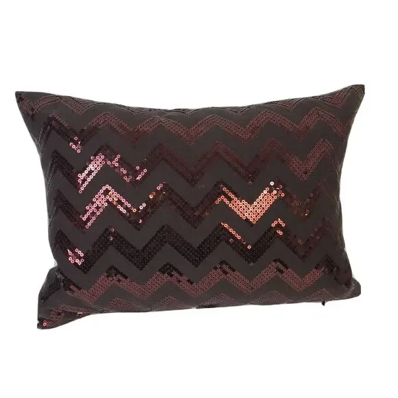 New Thro by Mario Lorenz Decorative Pillow Brown Sequin Embellished 20