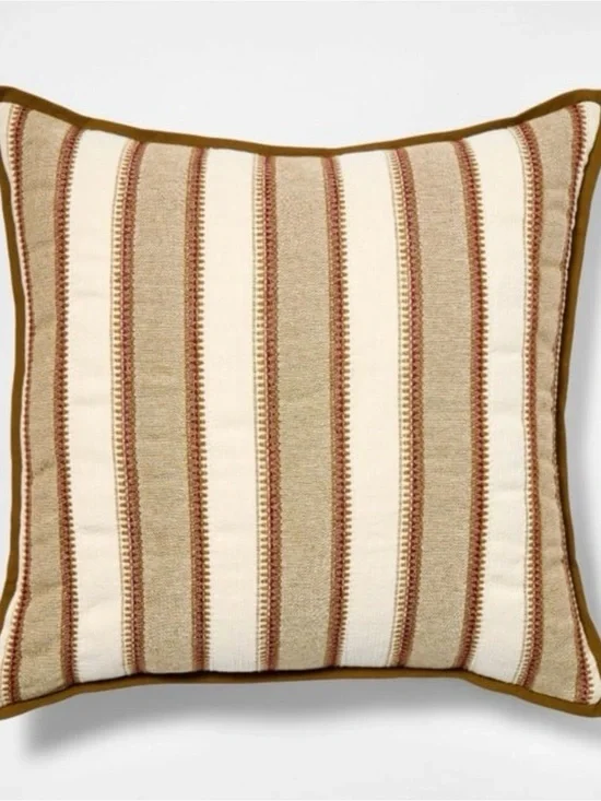 Striped Neutral Throw Pillow - Beige & Cream 20x20 Studio McGee target