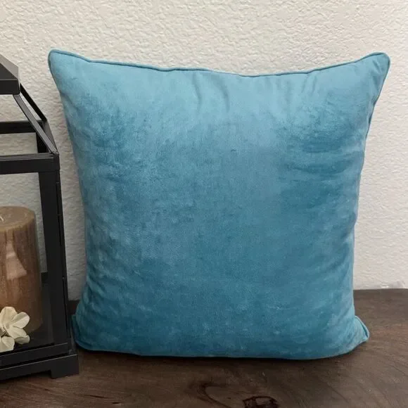 Stratford Home Turquoise Blue Velvet Throw Pillow