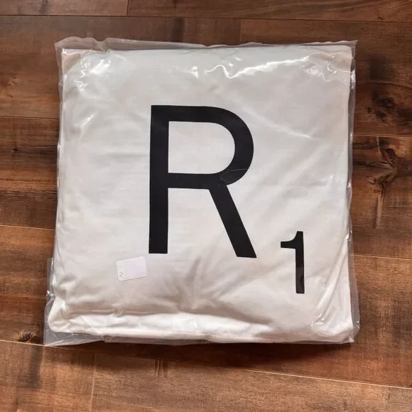 Scrabble Letter “R” Cushion Throw Pillow 16”x16” NWT Board Game Wild & Wolf