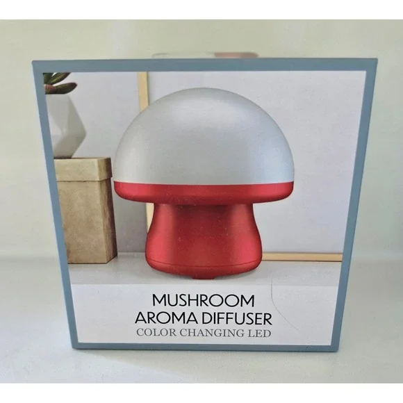 Mushroom Aroma Diffuser Color Changing LED USB‎ Powered Red Toadstool Fragrance