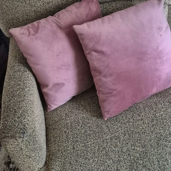 Two Dusty Rose Throw Accent Pillows 12x12