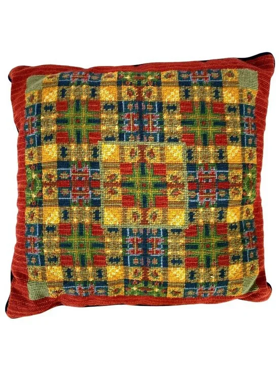 Needlepoint Pillow Michaelian Home Wool Abstract Native American South West RARE