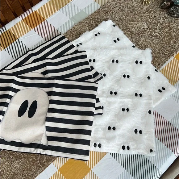 Ghost Halloween Pillow Covers NEW Set of 5, 2 Different Designs and Shapes
