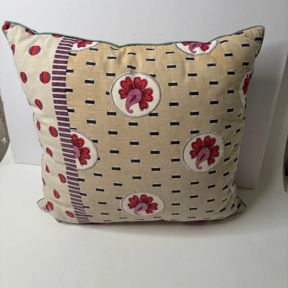 SUNO for Anthropologie Decorative Throw Pillow Mixed Print Floral‎ Boho 18x16.5