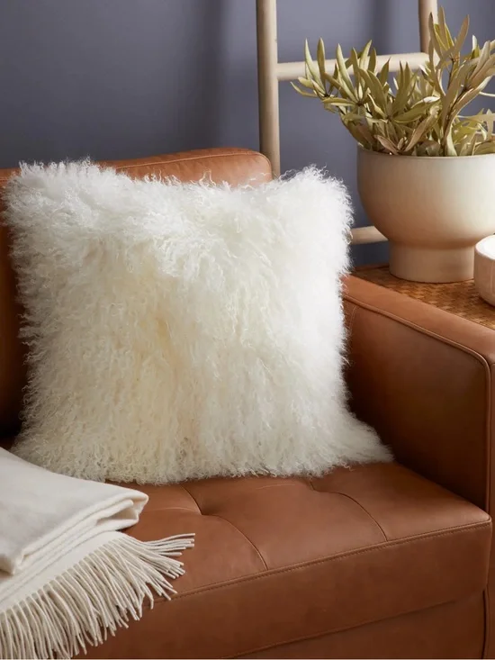 Quince Luxe Mongolian Lamb Pillow Cover 20x20