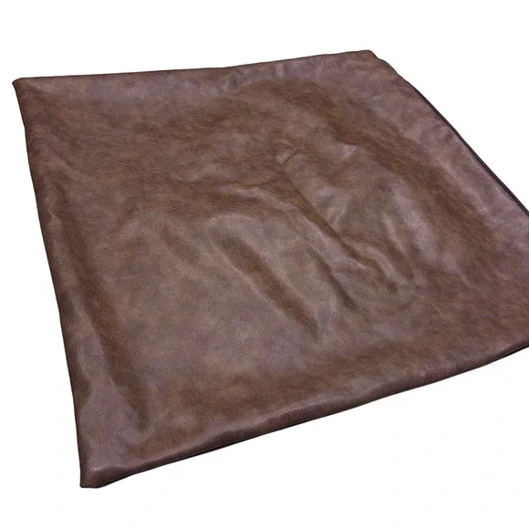 KDAYS Brown Faux Leather Large Square Cover for 18‎ x 18 Accent Pillow