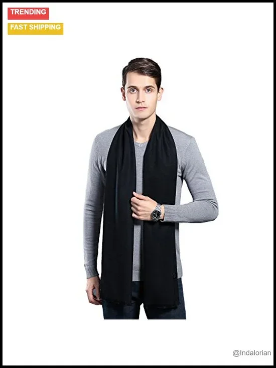 Mulberry Silk & Viscose Scarf Winter Warm Fashion Long Soft Scarf for Men