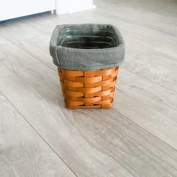 Longaberger 2000 Small Spoon Basket with Liner and Protector