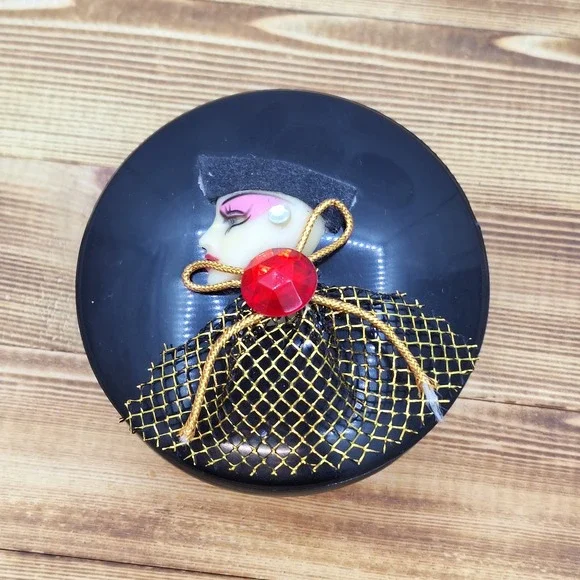 Vintage Chinese Jewelry/Trinket Box Black‎ 4