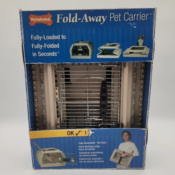 VTG Nylabone Fold-Away Pet‎ Carrier New Old Stock Small Dog Cat Travel Crate 10#