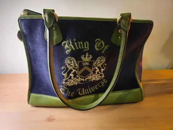 Vintage Y2K Juicy Couture Pet Dog/Cat Carrier Green & Blue Velour