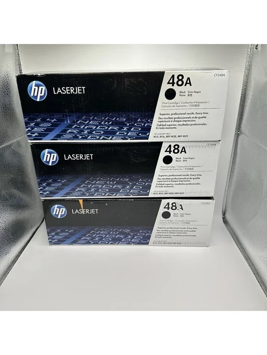 LOT OF 3 NEW HP 48A Black LaserJet Toner Cartridges CF248A Genuine OEM Sealed