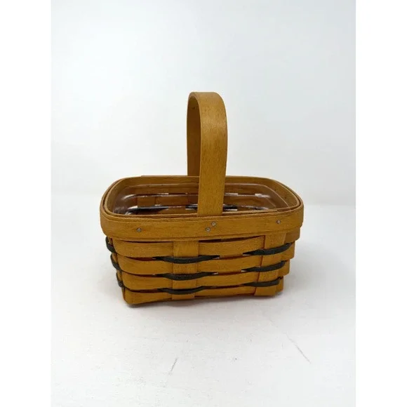 1997 Longaberger Mini Chore Basket 10758 Heartland Protector Card Handwoven USA