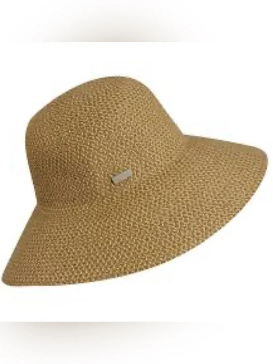 NWOT Betmar New York Gossamer Cloche Woven Sun Hat Tan