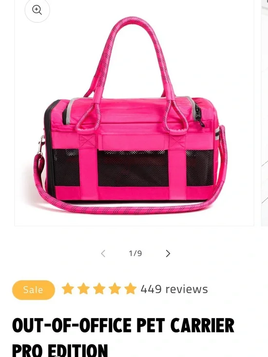 Hot Pink Pet Carrier Tote