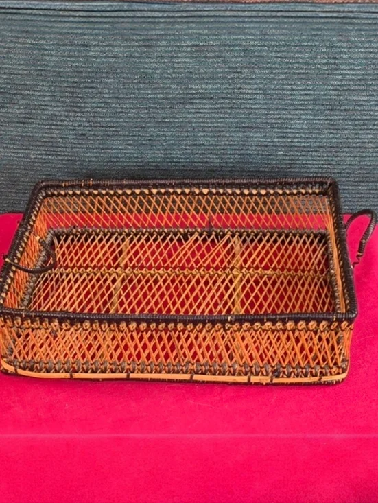 Vintage Cane & Wicker Basket