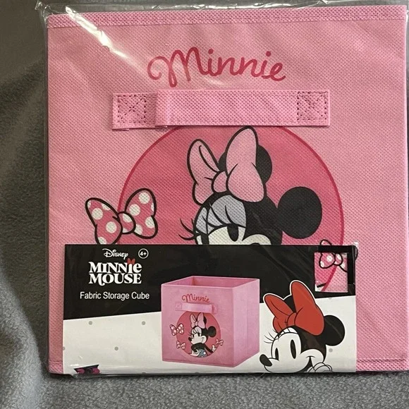 Disney Minnie Mouse Foldable Fabric‎ Storage Bin Containers for Shelves 10x10
