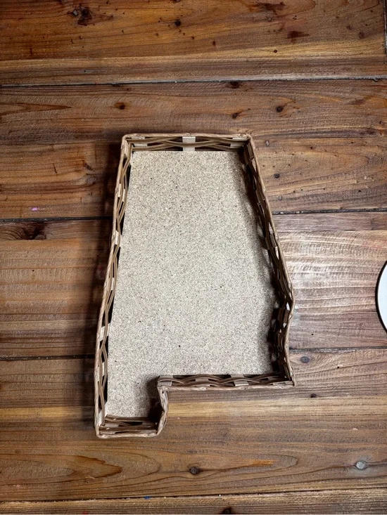 Alabama Woven Rattan Tray with Cork Base - Natural Tan