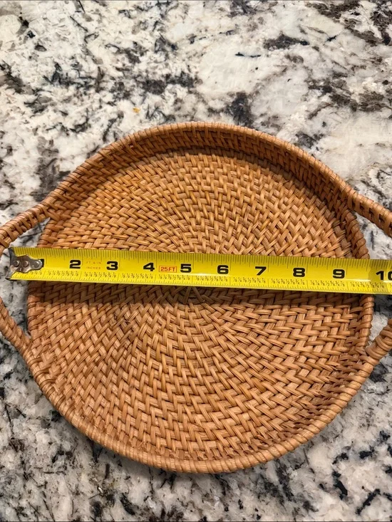 Threshold Woven Round Tray in Tan