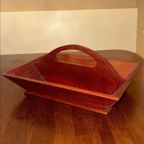 Rustic Wooden Utensil Carrying Tray