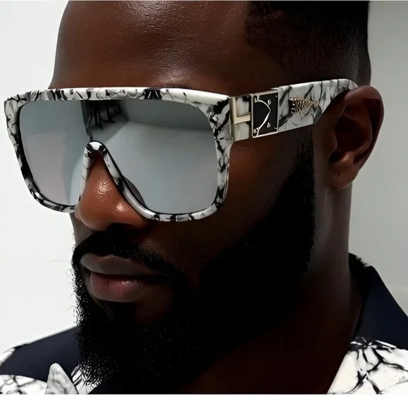 Oversized Sunglasses Men Outdoor Fancy Miami Beach Shades Hip Hop Stylish Lentes