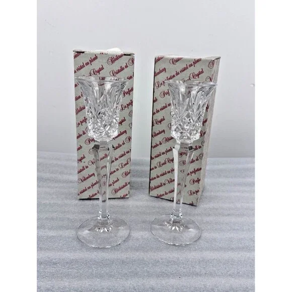 Vintage Leuchter Pair of Crystal Candle Holder Tulip Style 8