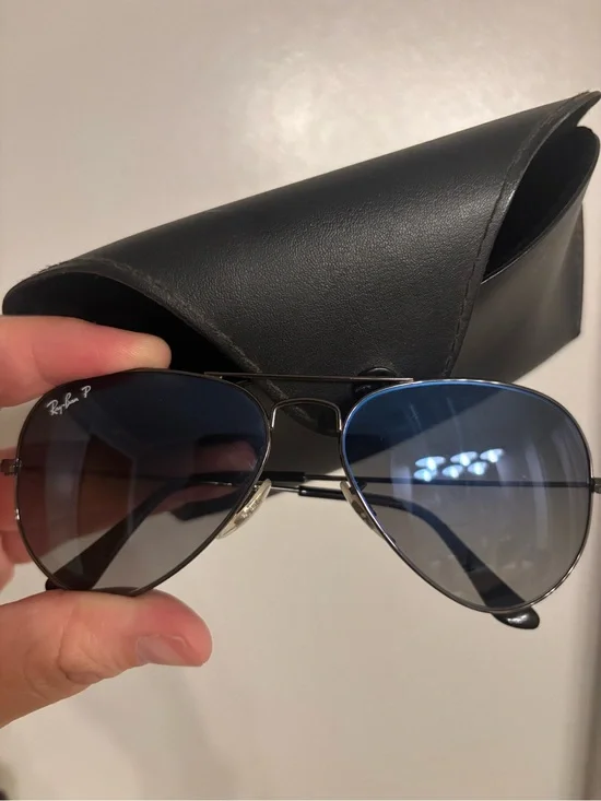 Ray-Ban Men's Aviator Sunglasses - Blue and Brown Gradient Lenses
