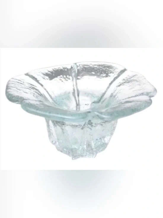 Vintage Blenko handcrafted flower glass candle holder