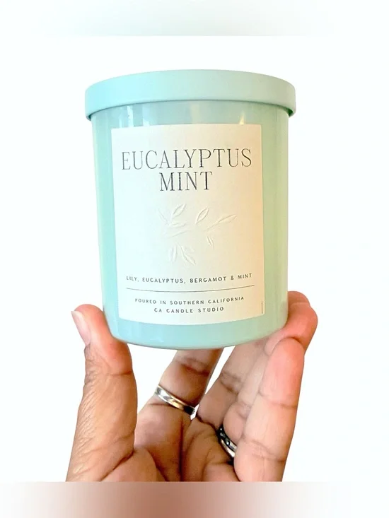 Leoben Company Eucalyptus Mint Stress Relief Scented Candle - Mint Green
