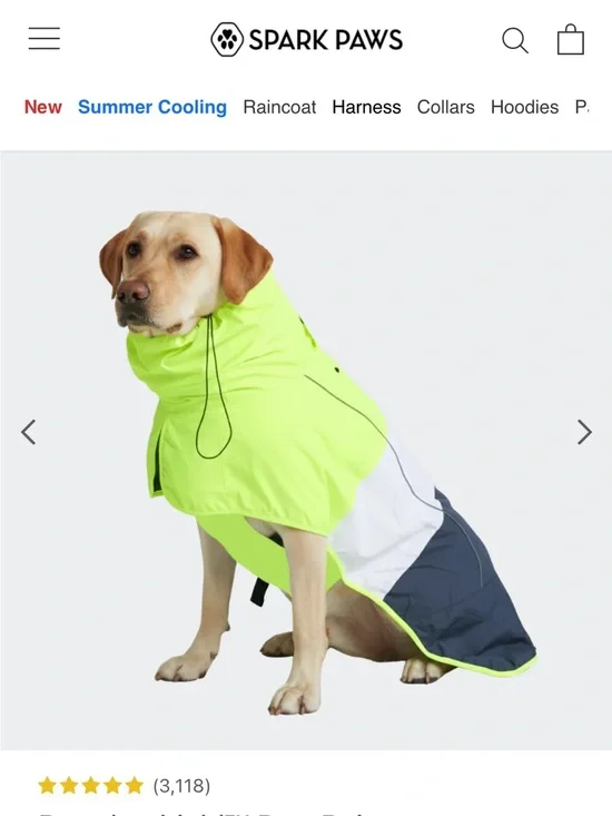 High-Visibility Neon Yellow Dog Raincoat