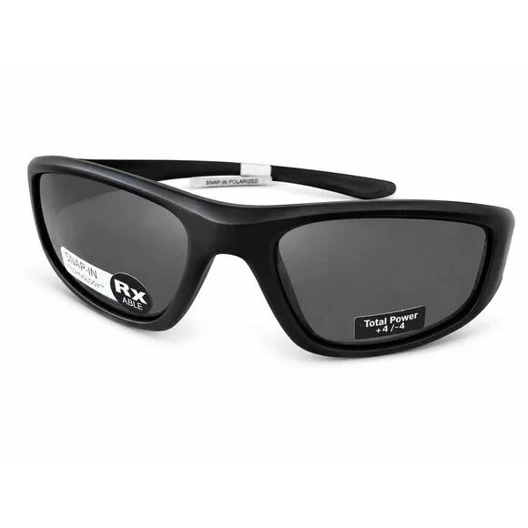 Liberty Sport Explor Rx-Able Safety Sunglasses Matte Black Wrap 59-19-130