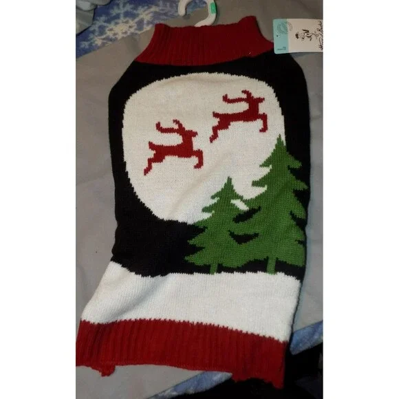 New Dog pet Christmas sweater reindeer size Large